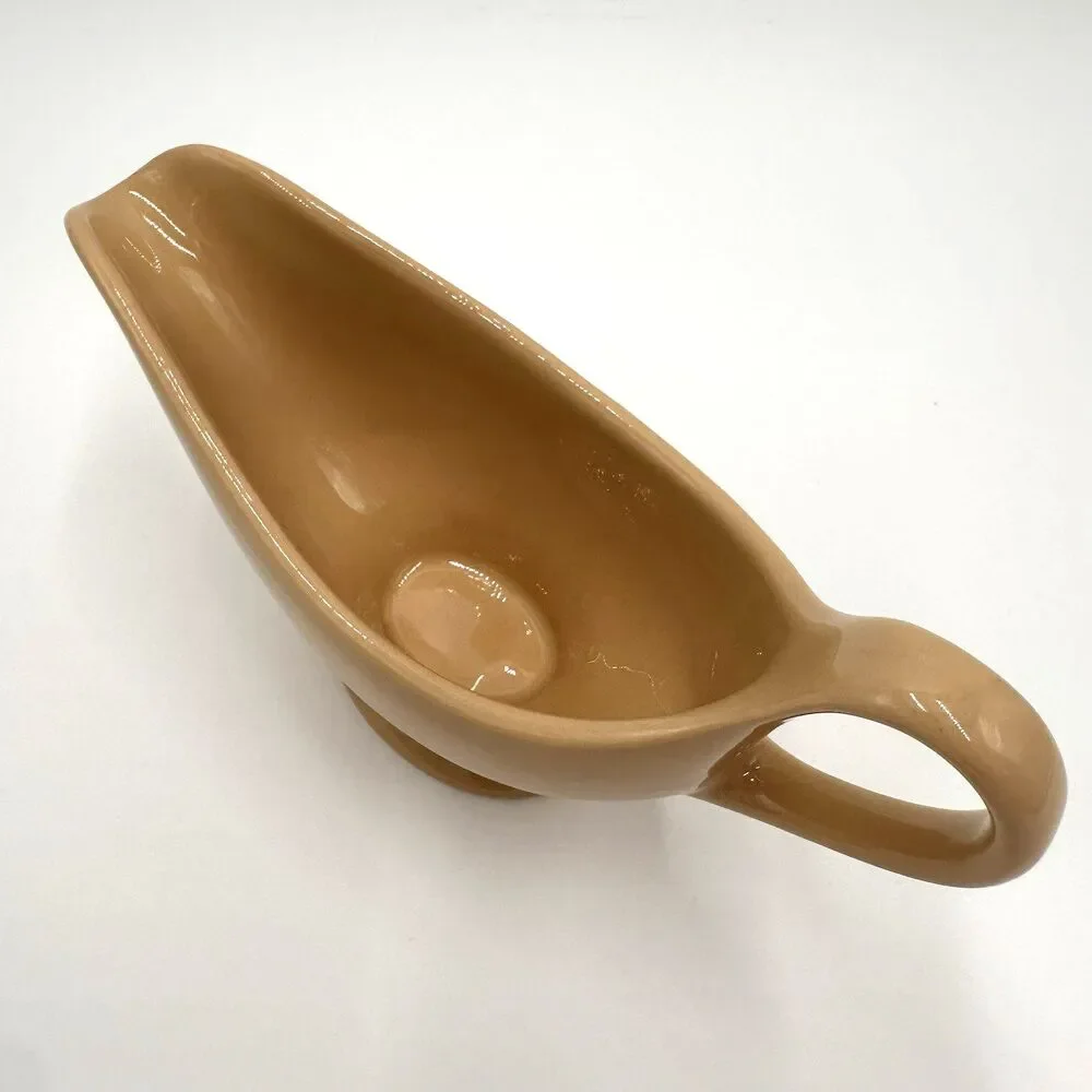 Shenango China Gravy Sauce Boat Beige Tan New Castle PA P-24 1966 Made in USA